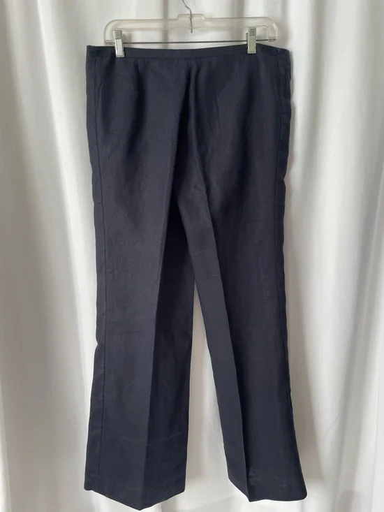 Tory Burch Navy Linen Trousers - Picture 2 of 7